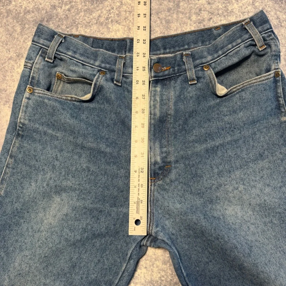 Vintage 70s Manhattan Jeans Mens Straight Leg Talon 42 Zip Crease USA Made 34x28